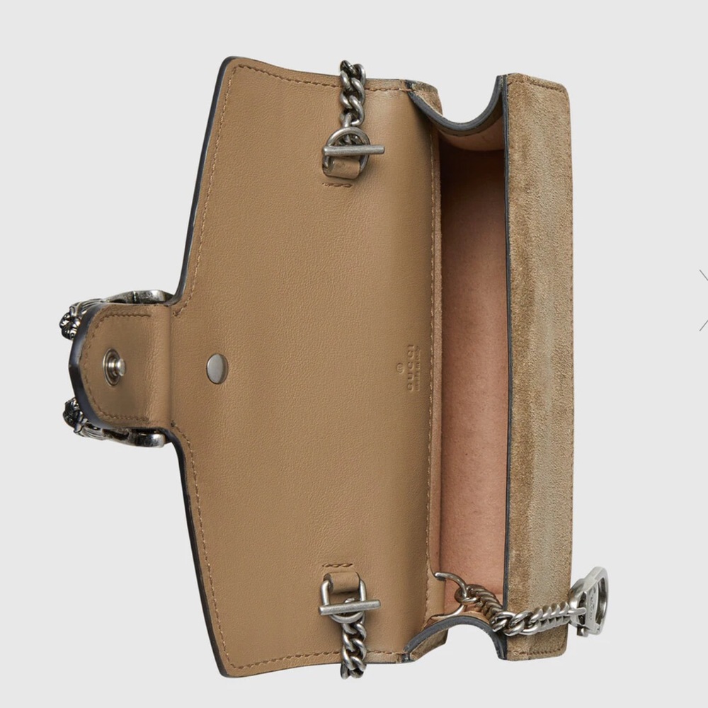 Like NEW! Gucci Dionysus GG Supreme Super Mini Bag Beige w/Taupe Suede Trim - Picture 4 of 16